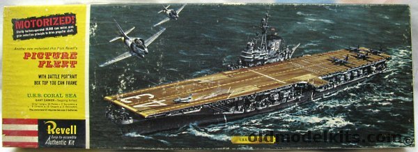 Revell 1/540 USS Coral Sea Aircraft Carrier - Motorized - Picture Fleet Issue, H399-398 plastic model kit